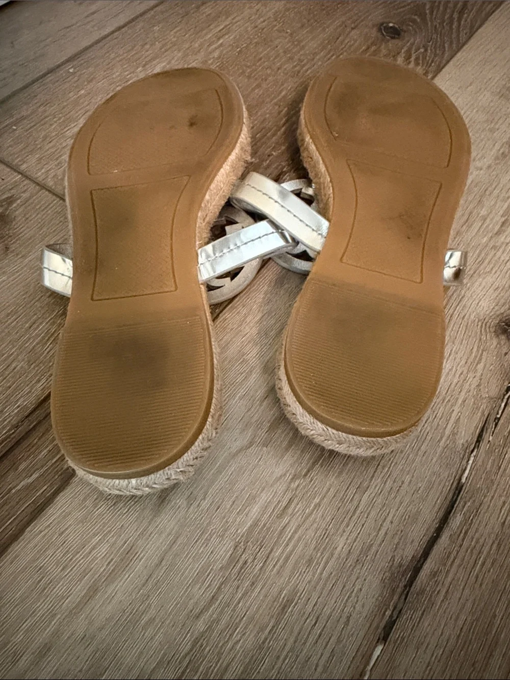 Tory Burch Silver miller Rope-Detail Thong Sandals